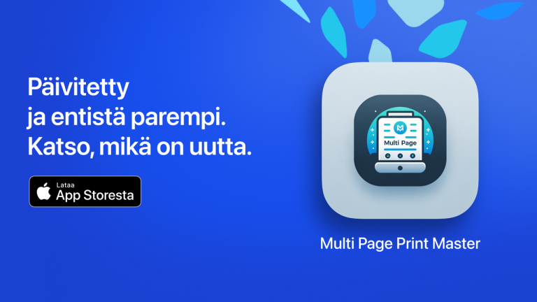 Multi Page Print Master – isojen kuvien tulostukseen kotitulostimella